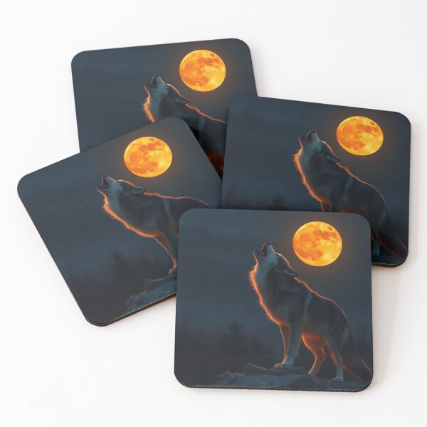 Item preview, Wolf howling moon designed and sold by Black Rose Products .