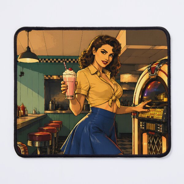 Item preview, Retro Diner Queen - Route 66 Gaming Aesthetic Vintage Americana Art designed and sold by Ivory Code.