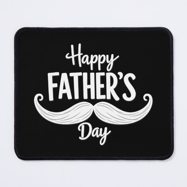 Item preview, White Happy Father's Day Mustache - Cute Dad Typography designed and sold by myforestfog.