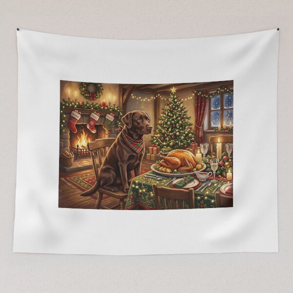 Item preview, Brown Labrador Hoping for Some Christmas Dinner designed and sold by acceleratorhams.
