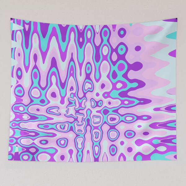 Item preview, Liquid Retro Abstract Mix Purple Turquoise Pink designed and sold by mirimo.