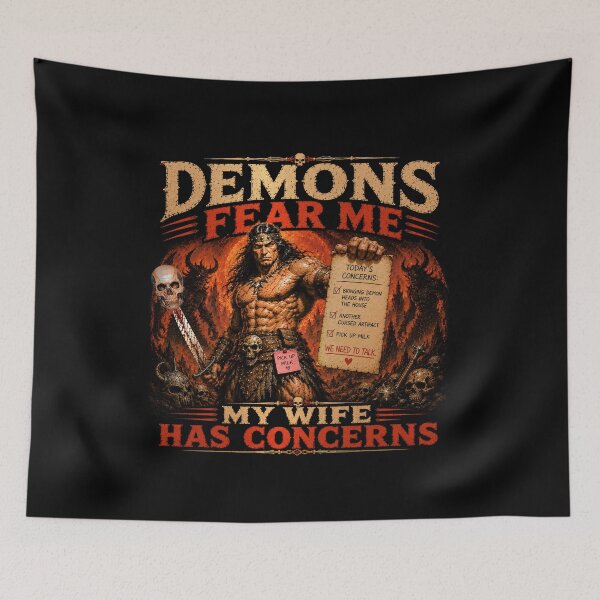Item preview, Demons Fear Me. My Wife Has Concerns. designed and sold by Sanctum Icons.