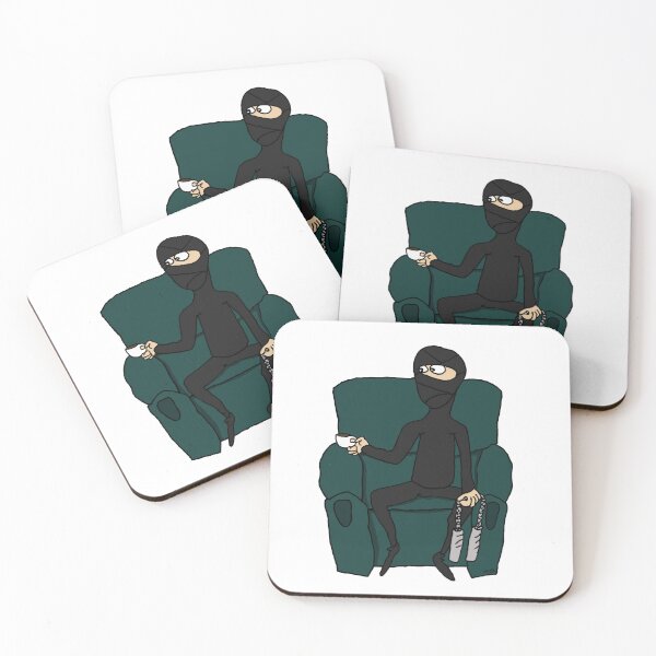 Item preview, Funny Coffee Ninja in Armchair Sticker | Sarcastic Office Humor designed and sold by MyxaART.