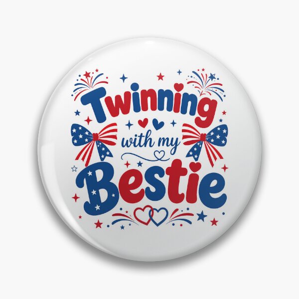 Item preview, Twinning With My Bestie Patriotic Fourth of July Bow  designed and sold by THREE LITTLE BEANS.