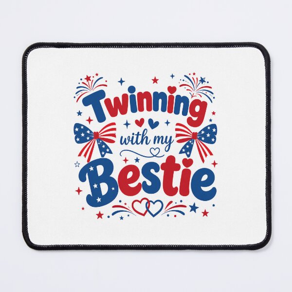 Item preview, Twinning With My Bestie Patriotic Fourth of July Bow  designed and sold by THREE LITTLE BEANS.