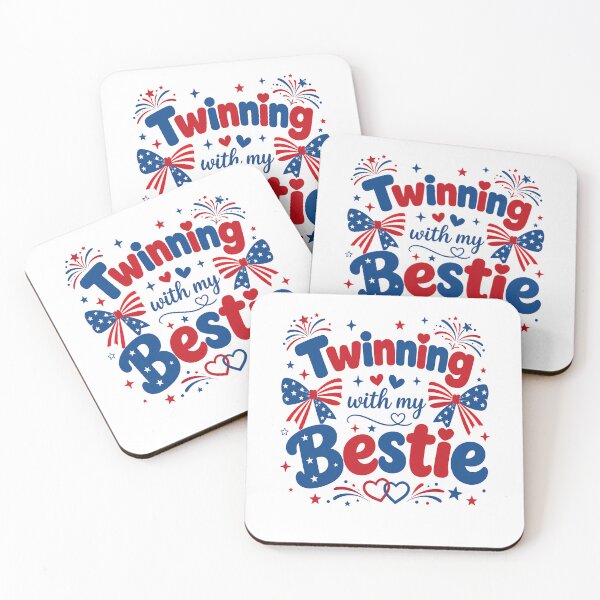 Item preview, Twinning With My Bestie Patriotic Fourth of July Bow  designed and sold by THREE LITTLE BEANS.