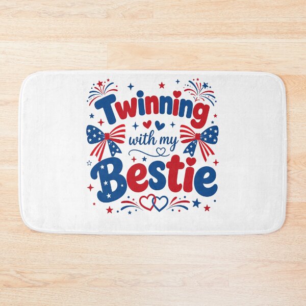 Item preview, Twinning With My Bestie Patriotic Fourth of July Bow  designed and sold by THREE LITTLE BEANS.