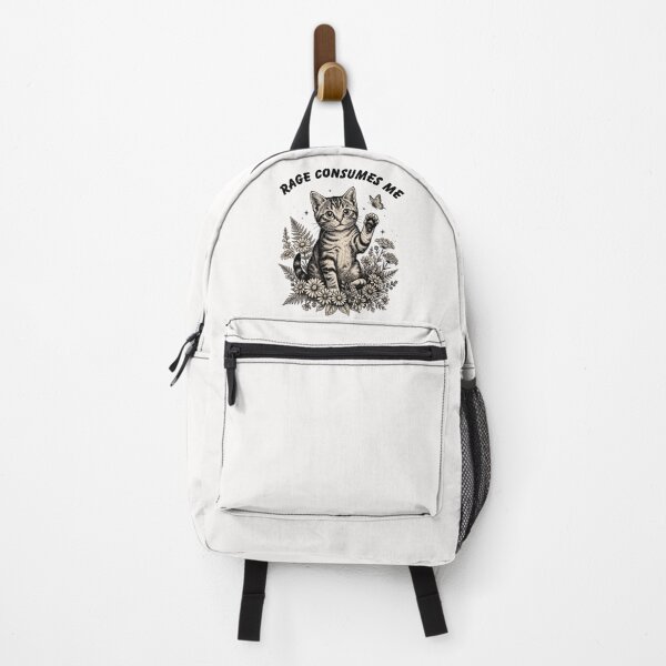 Item preview, Rage Consumes Me Funny Cat Botanical Art designed and sold by HometownCozyCo.
