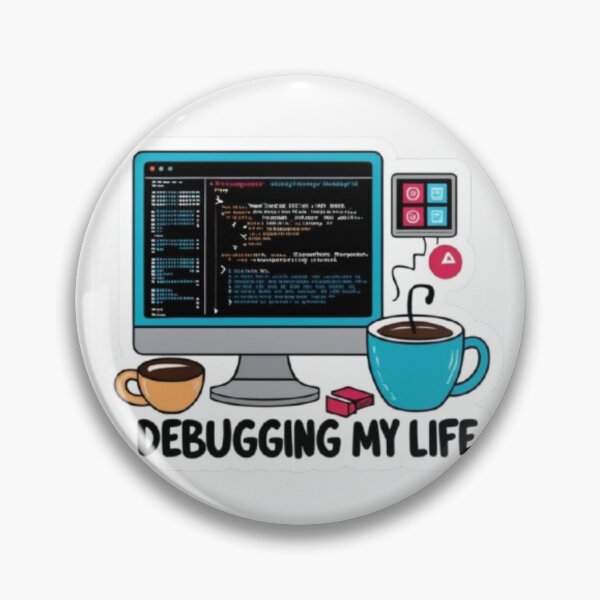 Item preview, Debugging My Life Funny Programmer Sticker for Developers and Coders designed and sold by skillifyme.