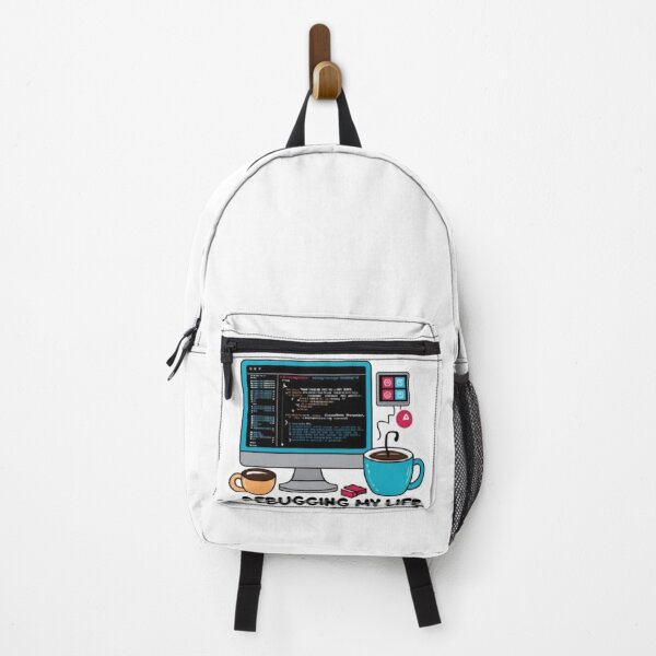 Item preview, Debugging My Life Funny Programmer Sticker for Developers and Coders designed and sold by skillifyme.