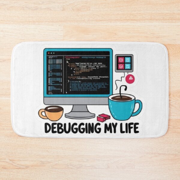 Item preview, Debugging My Life Funny Programmer Sticker for Developers and Coders designed and sold by skillifyme.