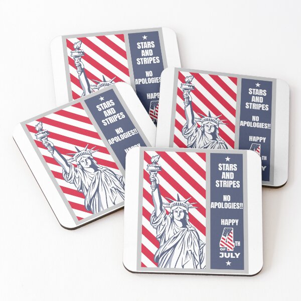 Item preview, Stars Stripes and No Apologies Statue of Liberty 4th of July Poster designed and sold by CurlyDogDesigns.