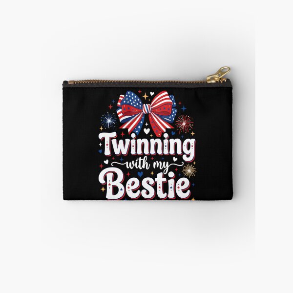 Item preview, Twinning With My Bestie Patriotic Fourth of July Bow  designed and sold by THREE LITTLE BEANS.