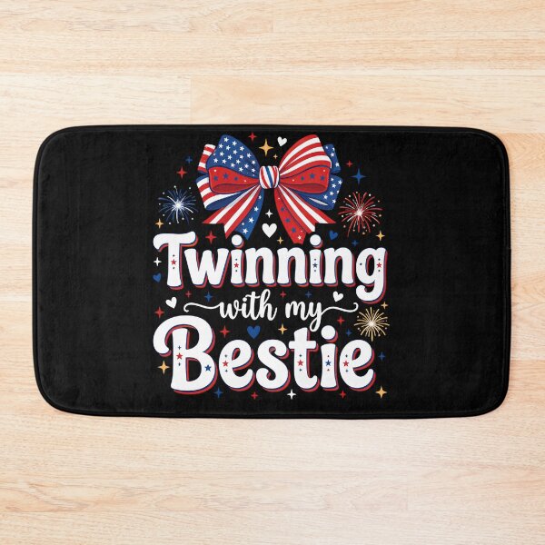 Item preview, Twinning With My Bestie Patriotic Fourth of July Bow  designed and sold by THREE LITTLE BEANS.