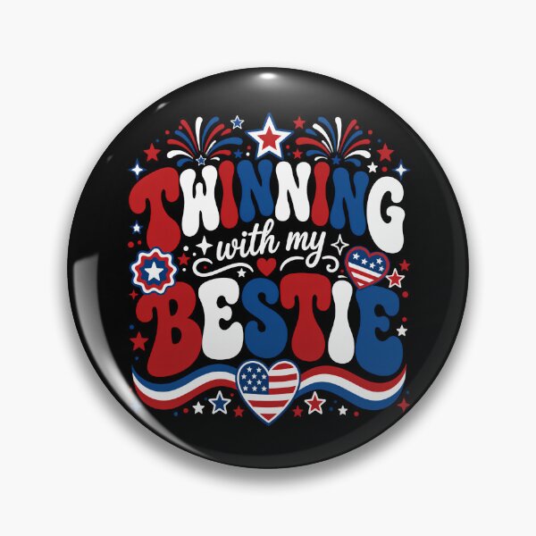 Item preview, Twinning With My Bestie Patriotic Fourth of July Bow  designed and sold by THREE LITTLE BEANS.