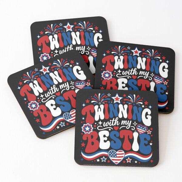 Item preview, Twinning With My Bestie Patriotic Fourth of July Bow  designed and sold by THREE LITTLE BEANS.