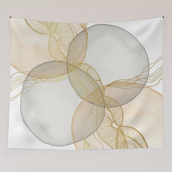 Item preview, Modern Abstract: Ethereal Gilded Orbs designed and sold by TheDenimArt.