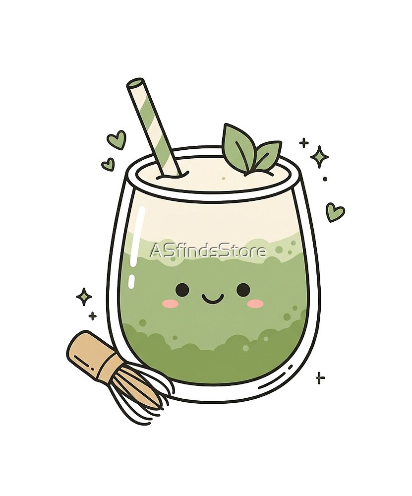 Matcha Latte die-cut sticker