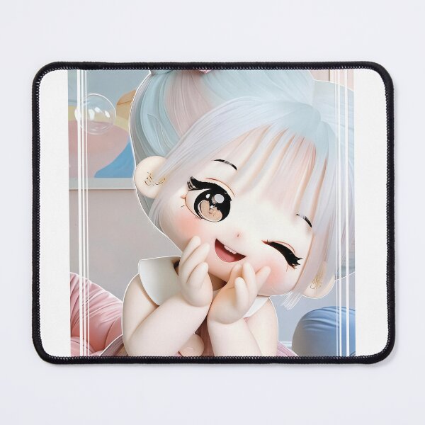 Item preview, Kawaii Winking Cotton Doll Art – Pastel Pink Dreamy Chibi Idol designed and sold by Nicole_83.