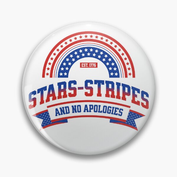 Item preview, Stars Stripes and No Apologies Rainbow Badge 4th of July T-Shirt designed and sold by CurlyDogDesigns.