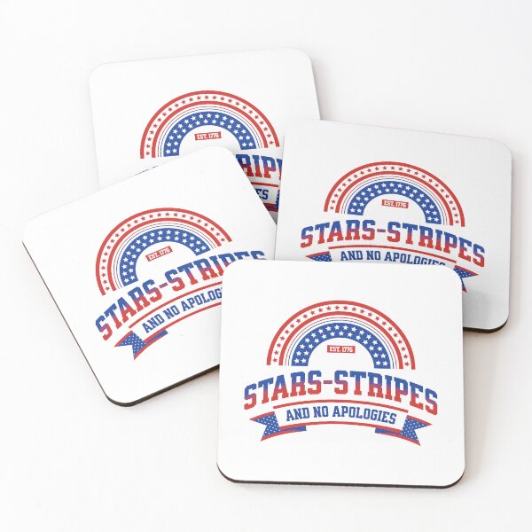 Item preview, Stars Stripes and No Apologies Rainbow Badge 4th of July T-Shirt designed and sold by CurlyDogDesigns.