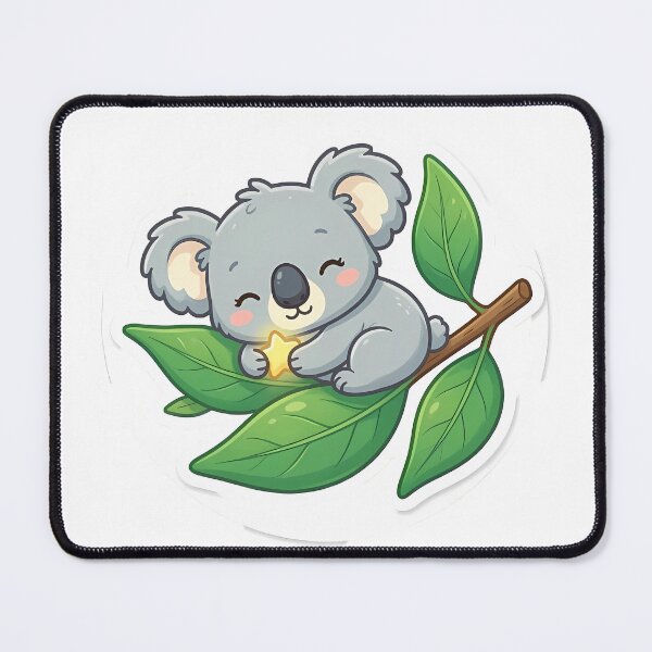 Item preview, Cute Kawaii Koala Sleeping on Leaf with Star designed and sold by YALLABUY.