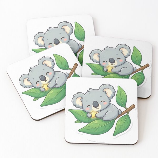 Item preview, Cute Kawaii Koala Sleeping on Leaf with Star designed and sold by YALLABUY.