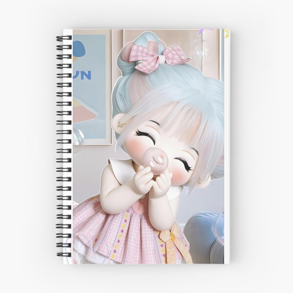 Item preview, Cute Pastel Cotton Doll Blowing Bubbles – Kawaii Chibi Aesthetic Art designed and sold by Nicole_83.