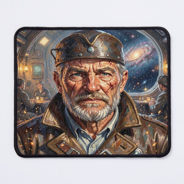 Item preview, Impasto portrait of space pirates in cinematic texture and powerful Van Gogh-inspired painting style designed and sold by FotoworldEdel.