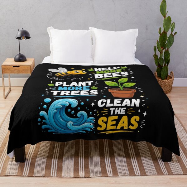 Item preview, Help More Bees Plant More Trees Clean The Seas Environmentalist Nature Lover designed and sold by FormalDehyena.