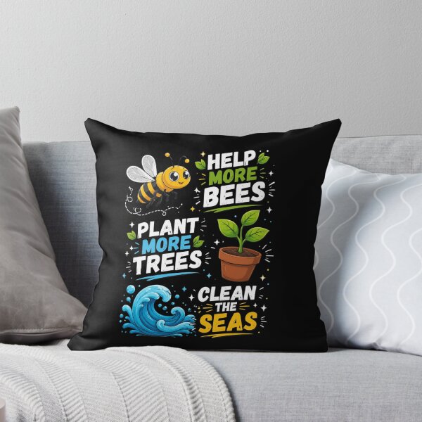 Item preview, Help More Bees Plant More Trees Clean The Seas Environmentalist Nature Lover designed and sold by FormalDehyena.