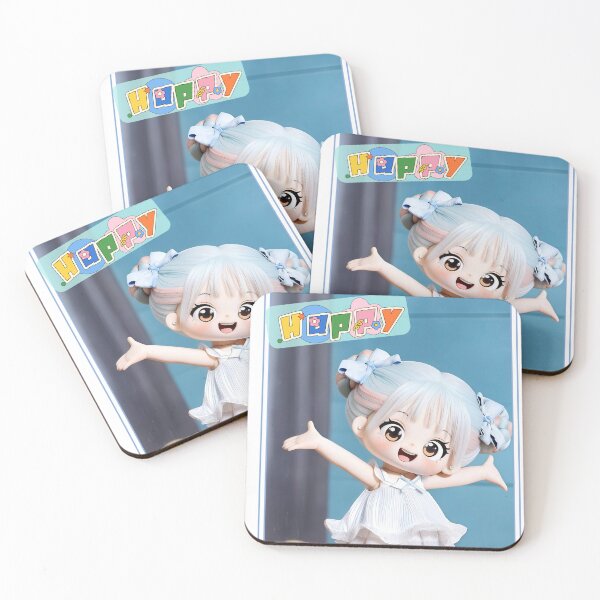 Item preview, Cute 3D Doll in pleated blue striped Dress with Blue Hair Bows designed and sold by Nicole_83.