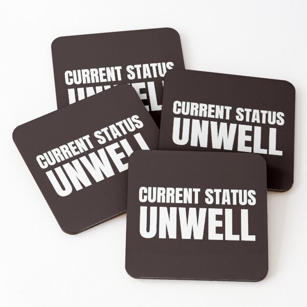 Item preview, Current Status: Unwell – Funny Introvert & Mental Exhaustion Quote designed and sold by ArtPer-design.