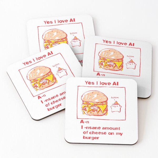 Item preview, Yes I love AI An Insane Amount Of Cheese On My Burger Cat designed and sold by PopcornpunkART.