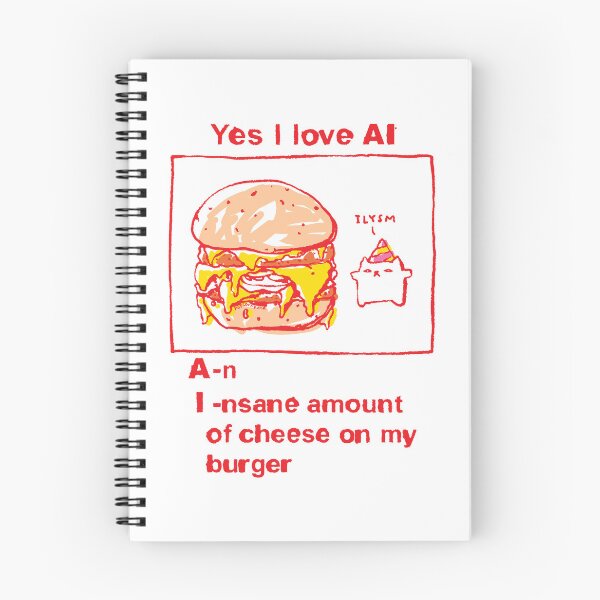 Item preview, Yes I love AI An Insane Amount Of Cheese On My Burger Cat designed and sold by PopcornpunkART.