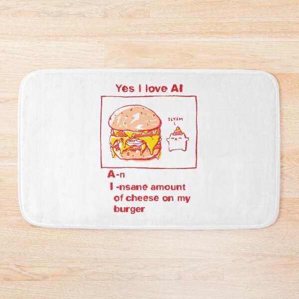 Item preview, Yes I love AI An Insane Amount Of Cheese On My Burger Cat designed and sold by PopcornpunkART.