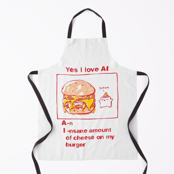 Item preview, Yes I love AI An Insane Amount Of Cheese On My Burger Cat designed and sold by PopcornpunkART.