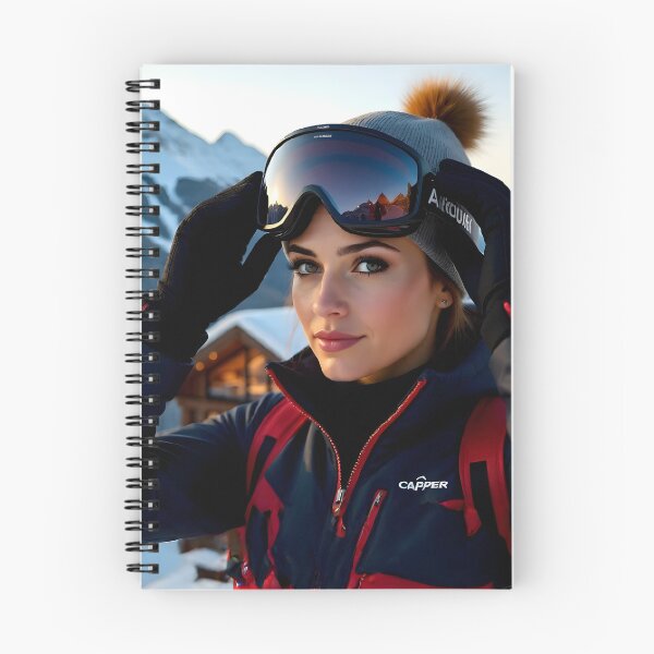 Item preview, Confident Female Skier Smiling Closeup: Post-Training Winter Sunset Portrait designed and sold by Creative-RE.