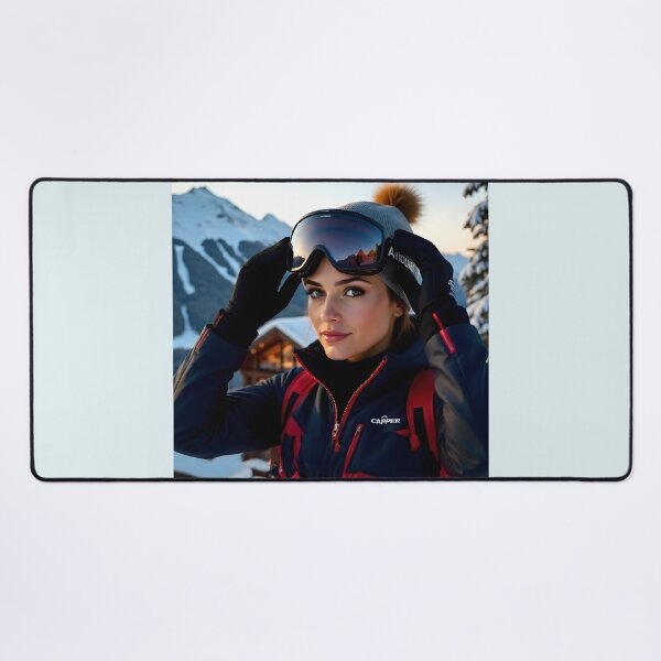 Item preview, Confident Female Skier Smiling Closeup: Post-Training Winter Sunset Portrait designed and sold by Creative-RE.