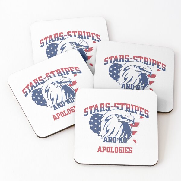 Item preview, Stars Stripes and No Apologies Vintage Eagle 4th of July T-Shirt designed and sold by CurlyDogDesigns.