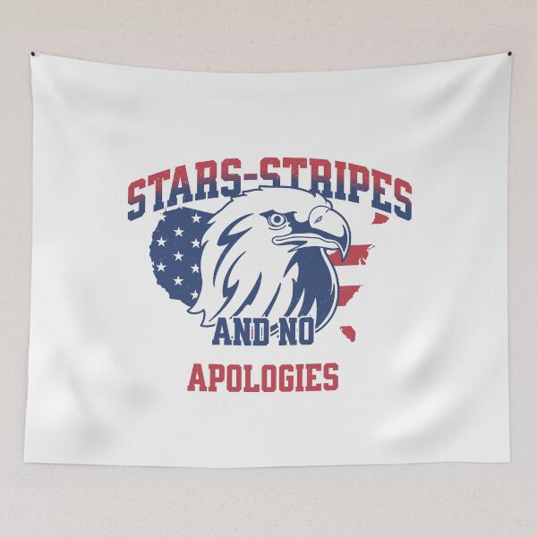 Item preview, Stars Stripes and No Apologies Vintage Eagle 4th of July T-Shirt designed and sold by CurlyDogDesigns.