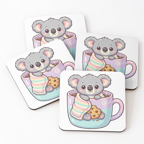 Item preview, Cute Kawaii Koala in Coffee Mug with Blanket designed and sold by YALLABUY.