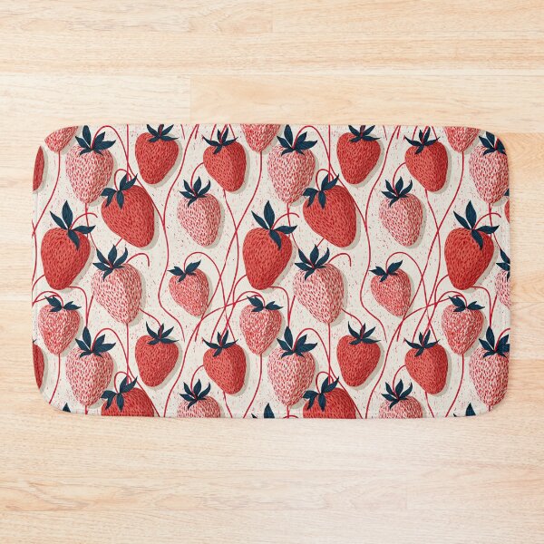 Item preview, Vintage Red Strawberry And Navy Leaf Botanical Pattern designed and sold by igraphixart.