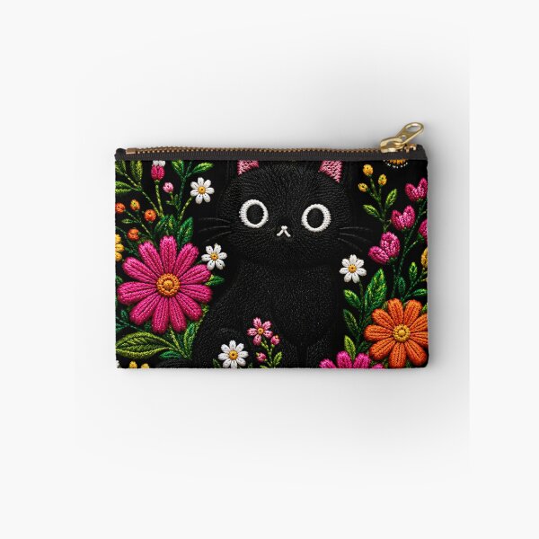 Item preview, Black Cat Butterfly Garden Embroidery designed and sold by ColorSplash123.