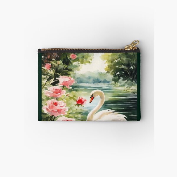 Item preview, Elegant Swan on Rose Lake Artwork  designed and sold by NivyasArtistry.