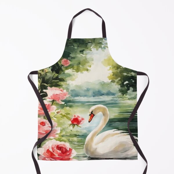 Item preview, Elegant Swan on Rose Lake Artwork designed and sold by NivyasArtistry.