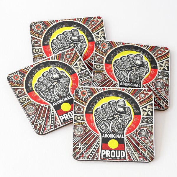 Item preview, Indigenous Pride & Power – Aboriginal Flag Raised Fist Art ! Aboriginal Proud – Strong Raised Fist Indigenous Art ! First Nations Strength – Aboriginal Pride Culture and Power designed and sold by Ulikedigital14.