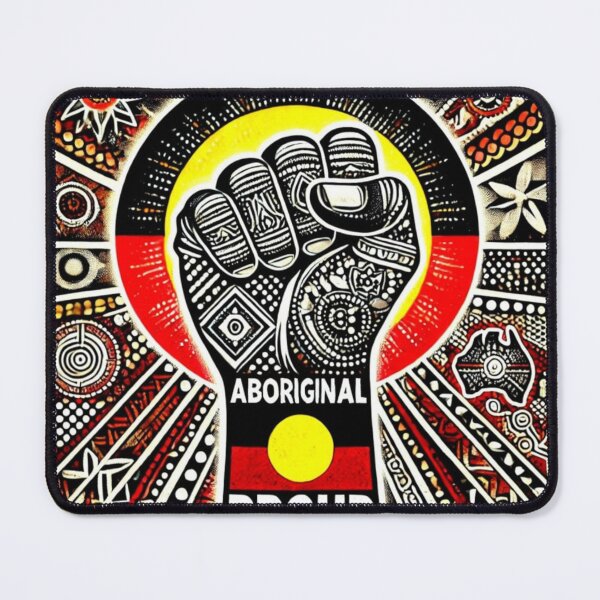 Item preview, Indigenous Pride & Power – Aboriginal Flag Raised Fist Art ! Aboriginal Proud – Strong Raised Fist Indigenous Art ! First Nations Strength – Aboriginal Pride Culture and Power designed and sold by Ulikedigital14.