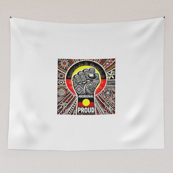 Item preview, Indigenous Pride & Power – Aboriginal Flag Raised Fist Art ! Aboriginal Proud – Strong Raised Fist Indigenous Art ! First Nations Strength – Aboriginal Pride Culture and Power designed and sold by Ulikedigital14.