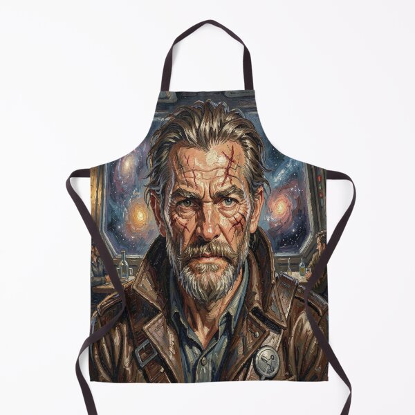 Item preview, Impasto space pirate portrait in powerful Van Gogh-inspired texture and cinematic depth designed and sold by FotoworldEdel.